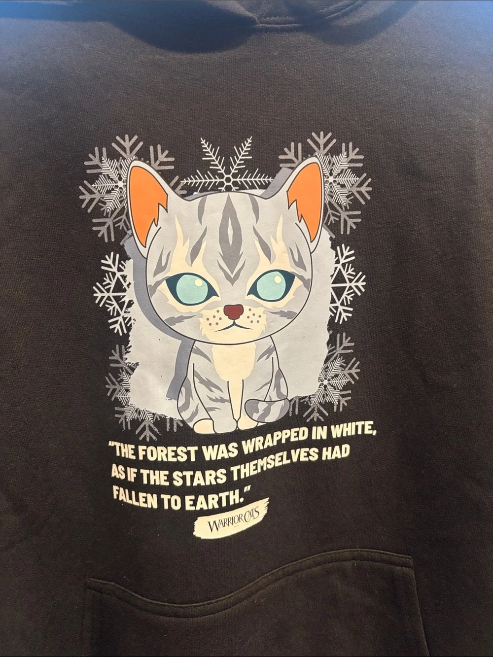 Official Warrior Cats Black Graphic Hoodie – Adult Small NWOT